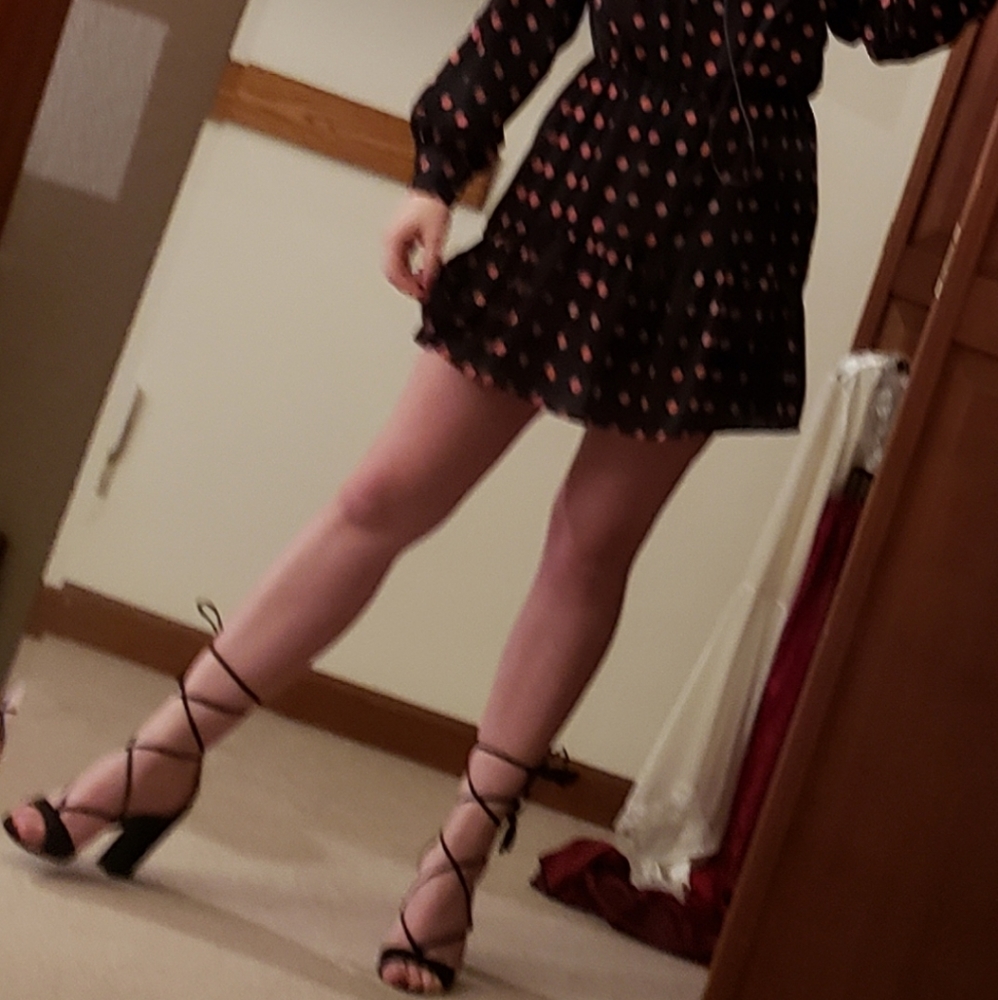 Chamois leather Strappy Stiletto Sandals👠 - Picture 3 of 14